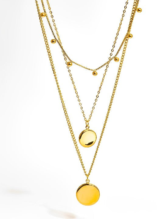 Anaïs 18K Gold Non-Tarnish Round Stack Necklace