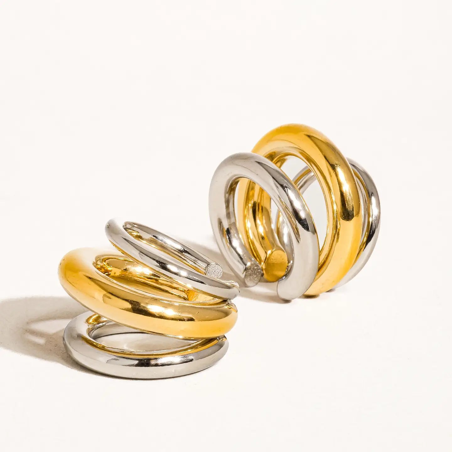 Ames 18K Gold Non-Tarnish Trilayer C Hoop Ear Cuff