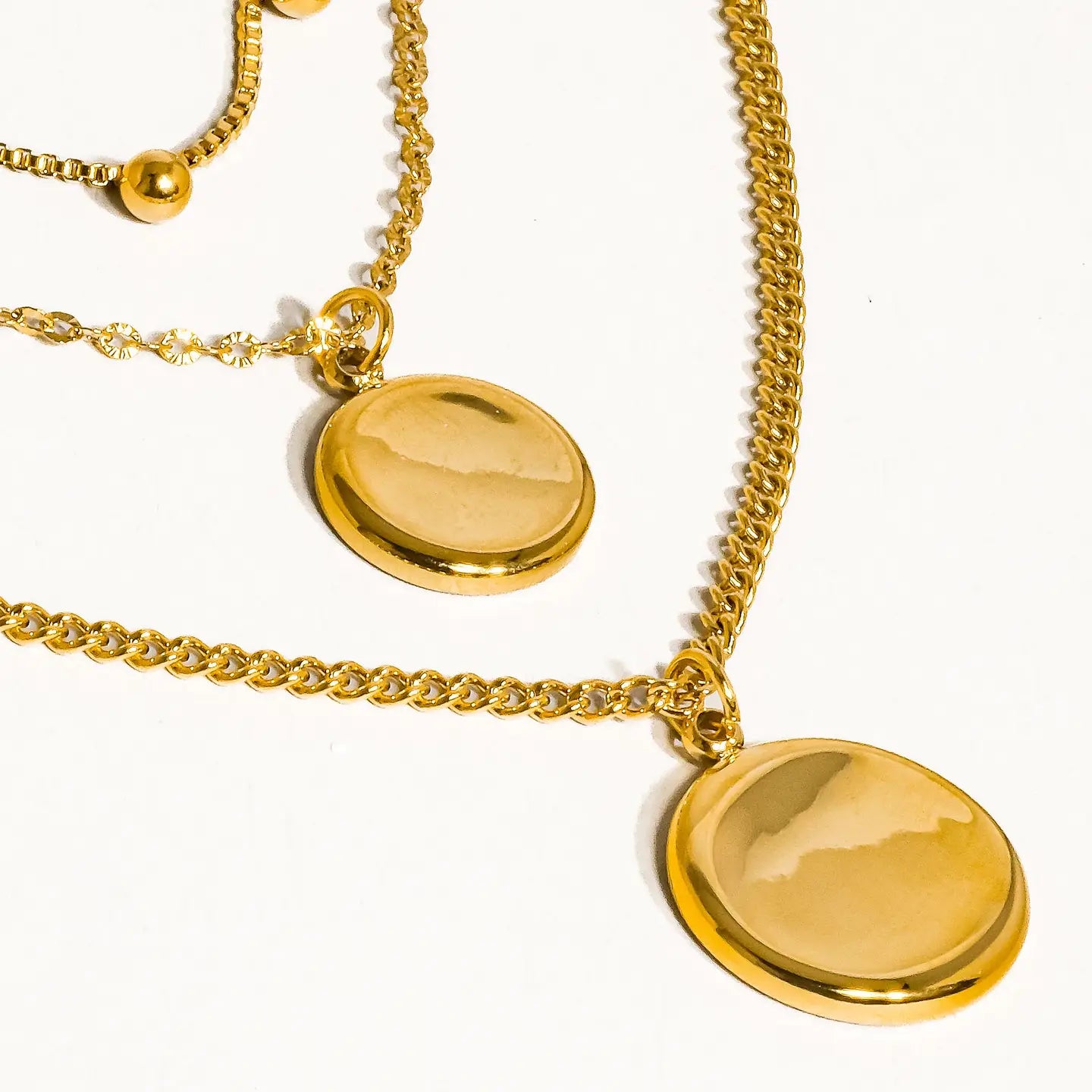 Anaïs 18K Gold Non-Tarnish Round Stack Necklace
