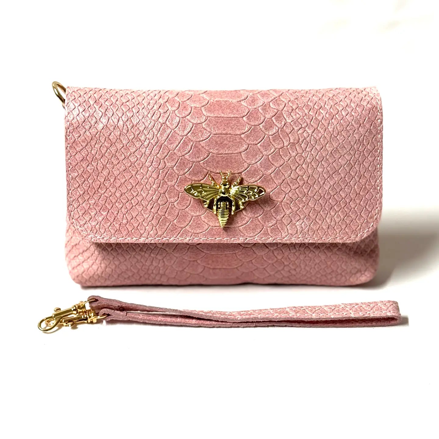 Cassette - Biene Crocodile Print Clutch & Crossbody Bag
