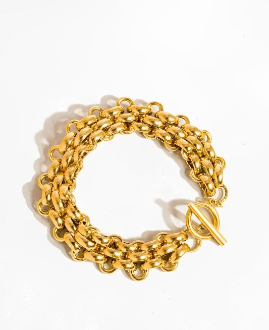 Donni 18K Gold Non-Tarnish Bold Weave Bracelet
