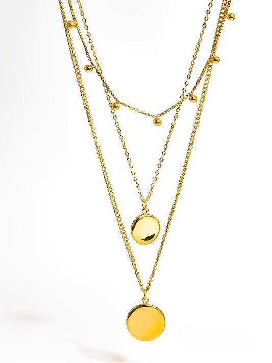 Anaïs 18K Gold Non-Tarnish Round Stack Necklace