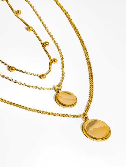Anaïs 18K Gold Non-Tarnish Round Stack Necklace