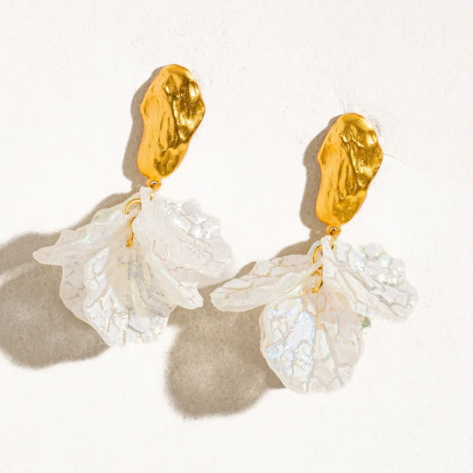 Sicilia 18K Gold Boho Floral Dangle Earring