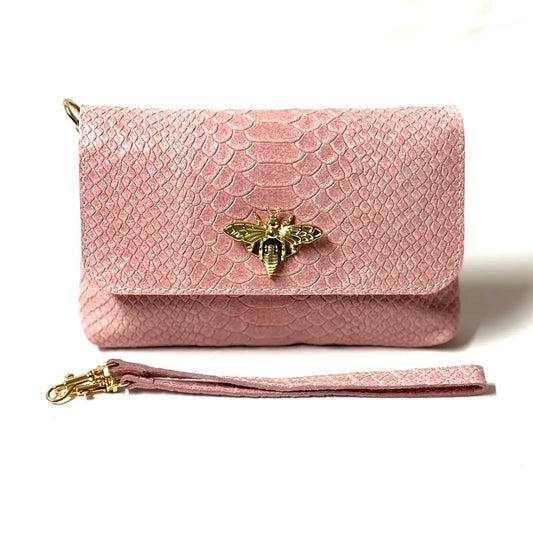Cassette - Biene Crocodile Print Clutch & Crossbody Bag